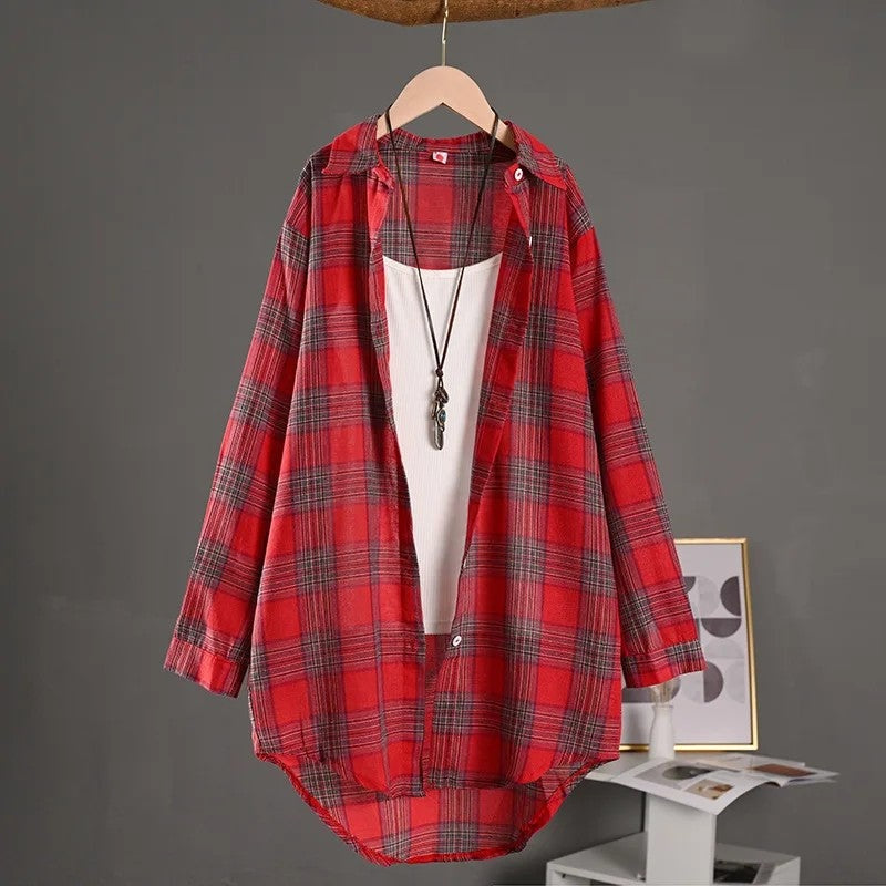 Arvella Relaxed Plaid Button-Up Shirt