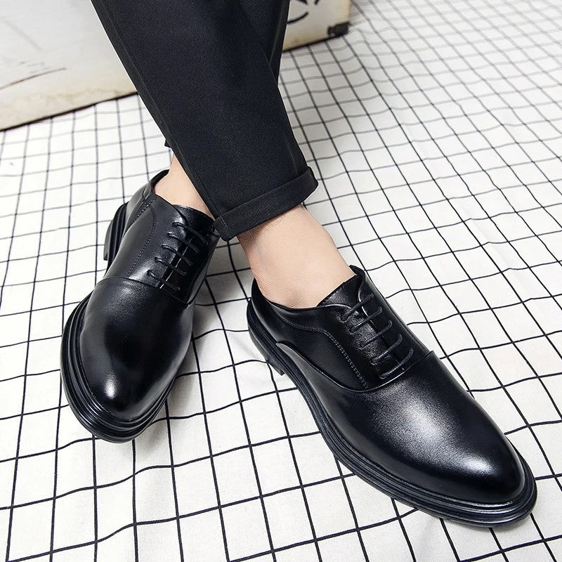 Arvion Polished Plain-Toe Oxford Dress Shoes