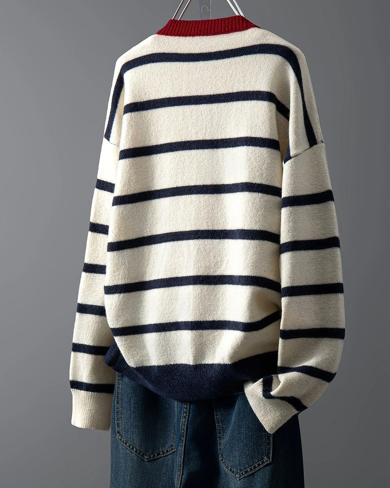 Eliane Relaxed Stripe Knit Cardigan