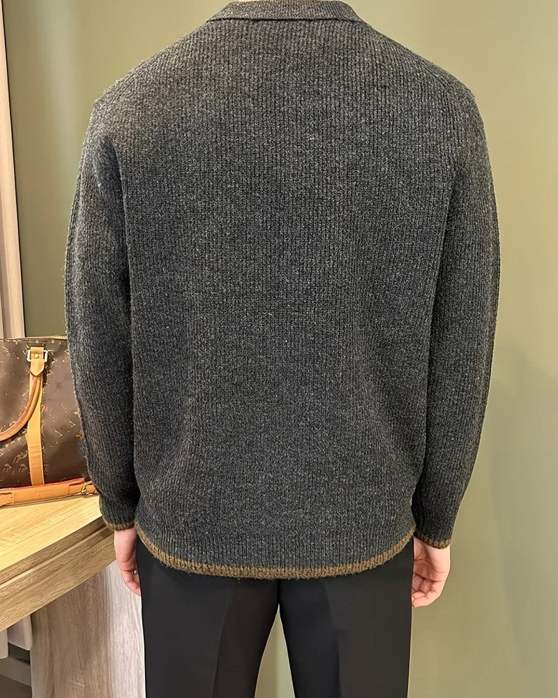 Felix Men's Ribbed Knit Polo Sweater