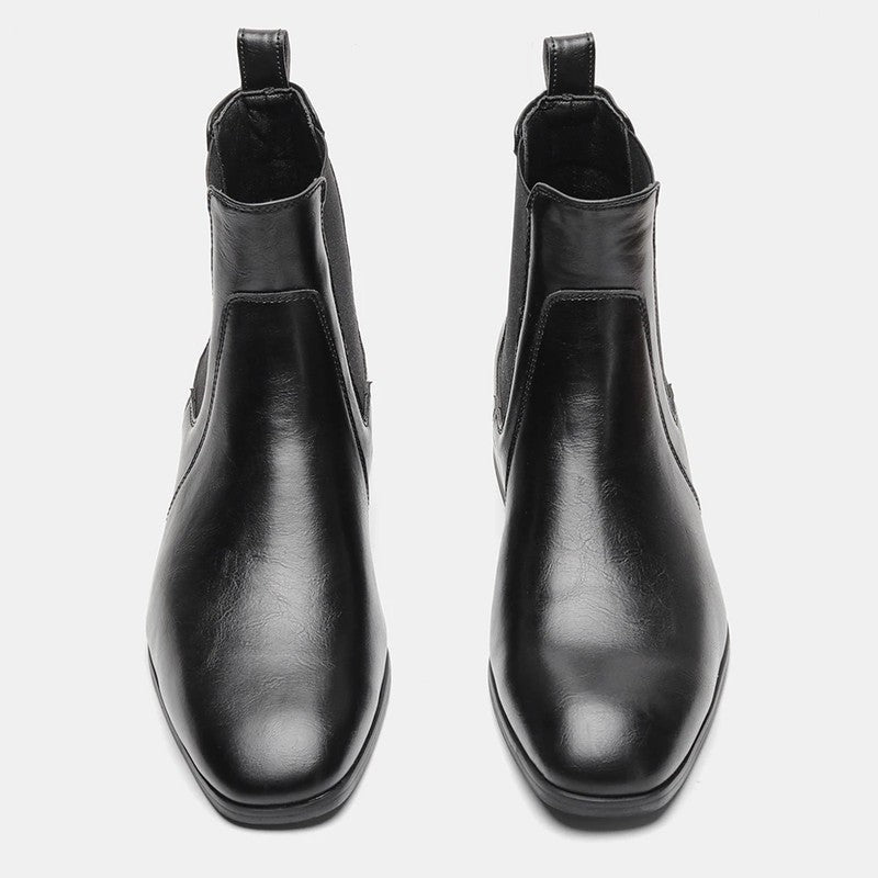 Laurent Polished Elastic Chelsea Boots