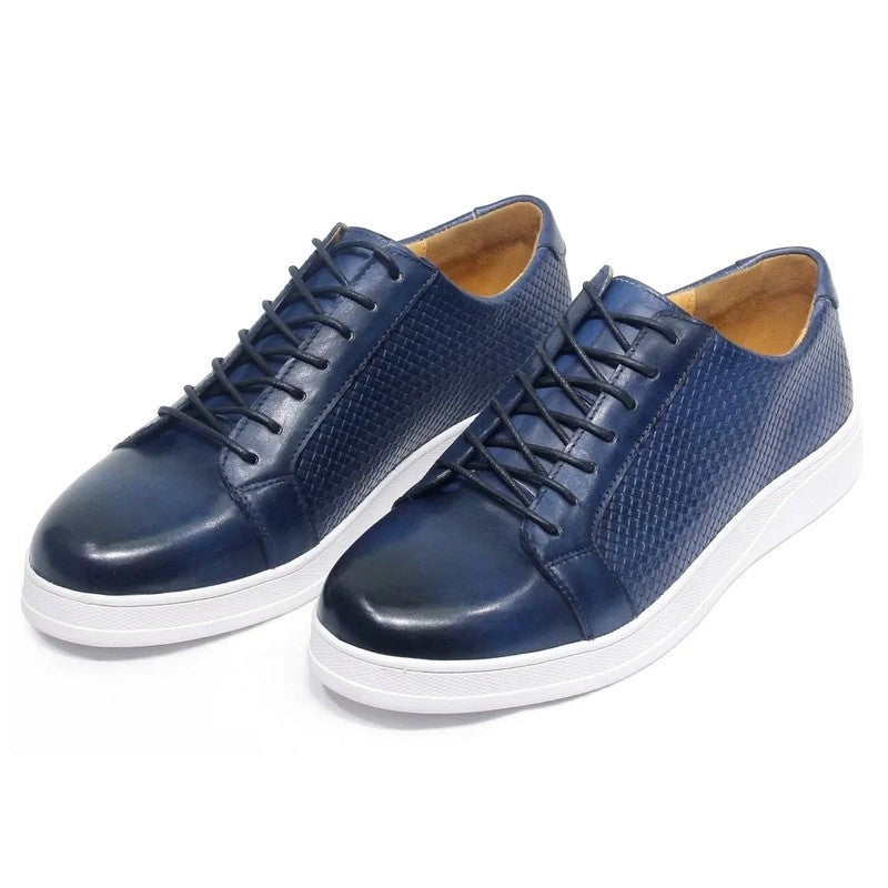 Lorvan Woven Panel Leather Sneakers