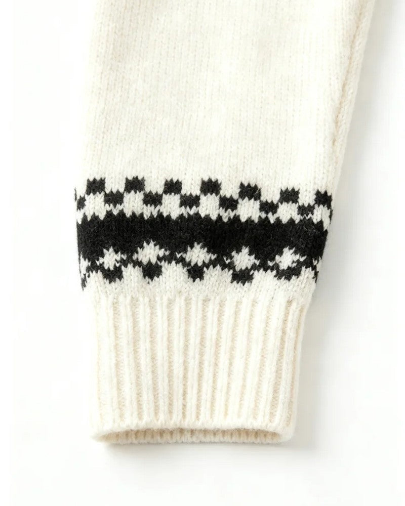 Nicole Women's Nordic Pattern Half-Zip Sweater