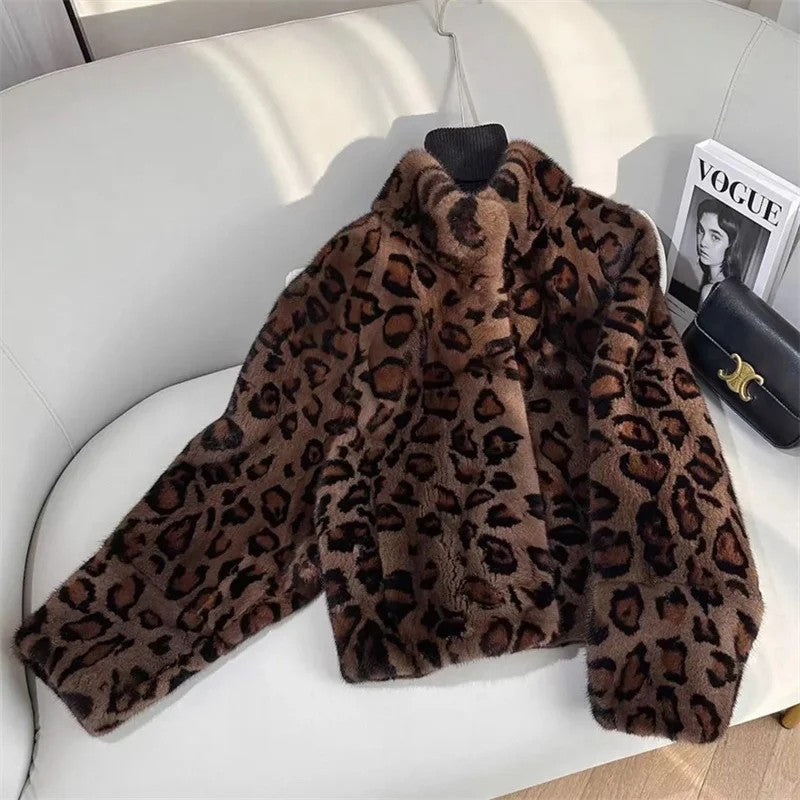 Zara Leopard Faux Fur Short Coat