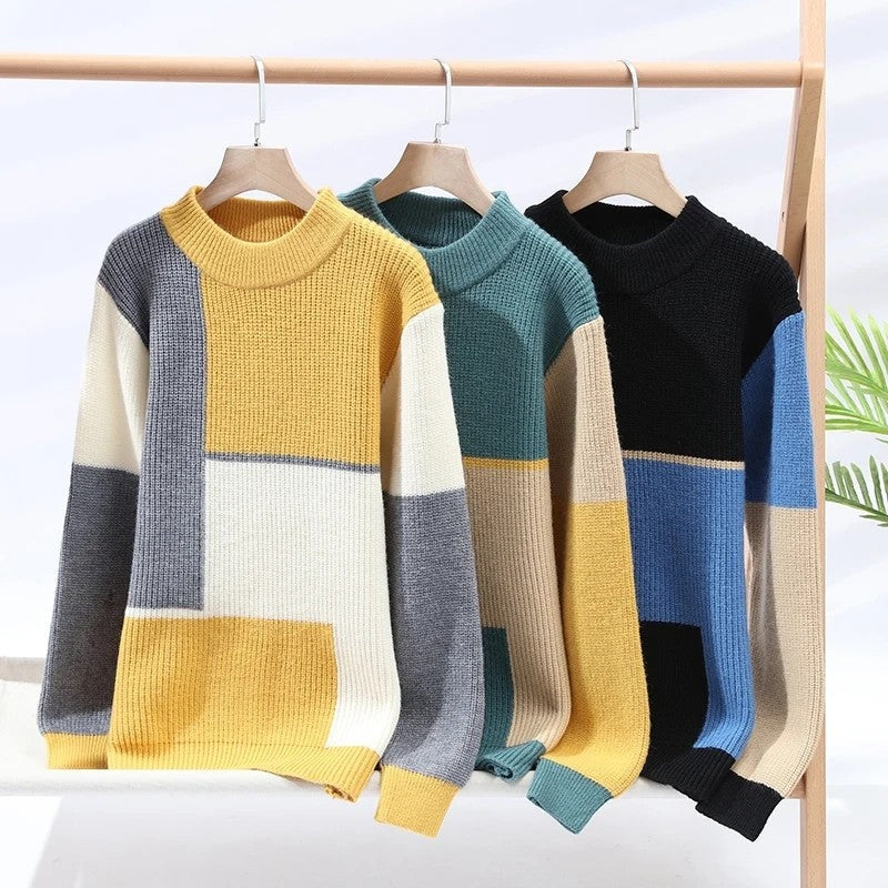 Renlor Colorblock Relaxed Knit Sweater