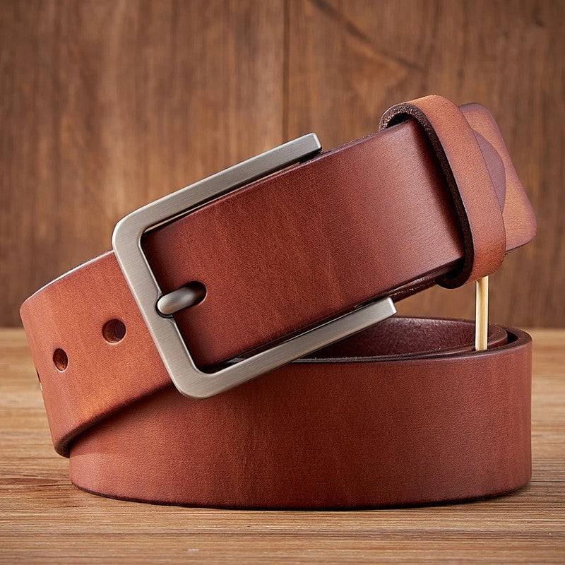 Tindra Leather Polished Buckle Belt Genuine Leather