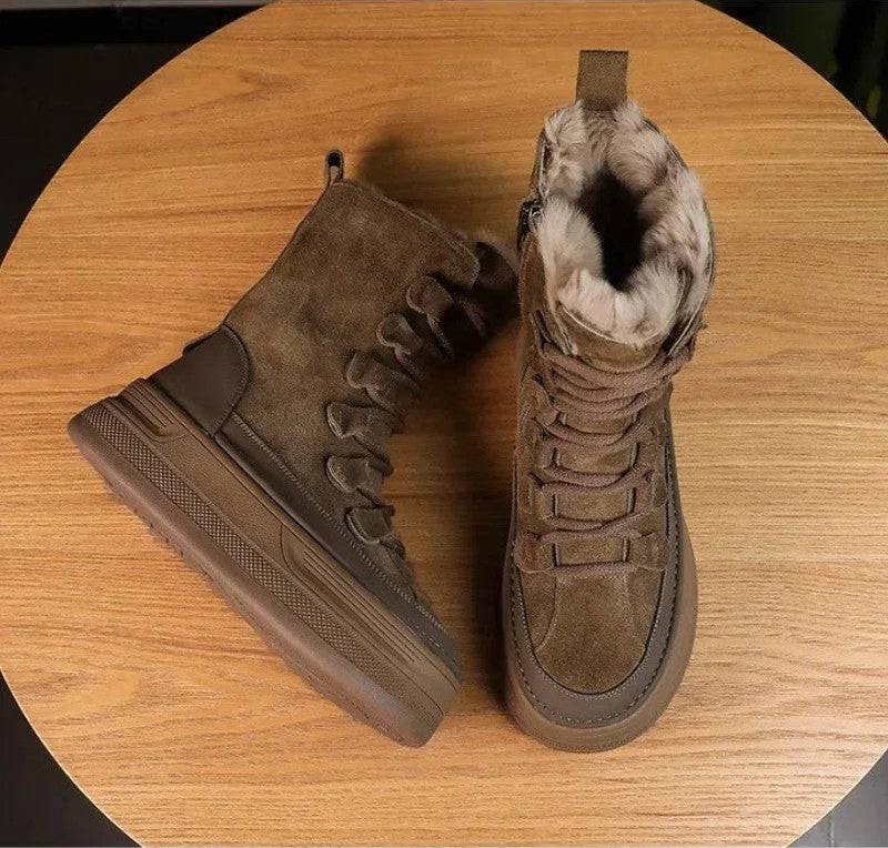 Vivienne Suede Faux Fur Platform Boots