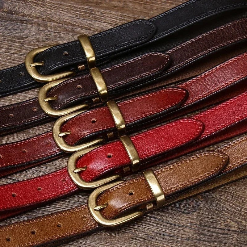 Wren Leather Polished Buckle Belt Genuine Leather