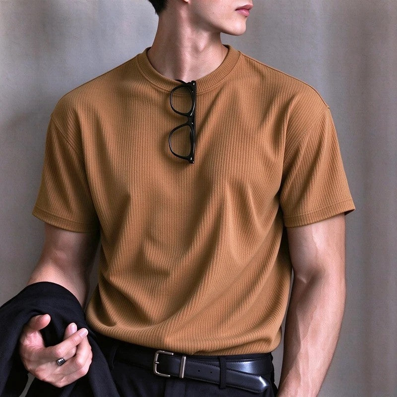 Adam Men's Ribbed Knit Crewneck T-Shirt