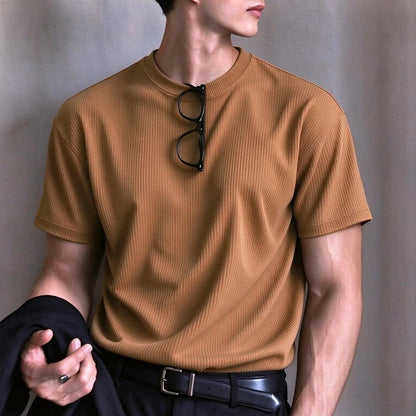 Adam Men's Ribbed Knit Crewneck T-Shirt