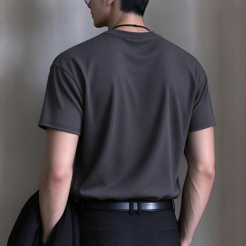Adam Men's Ribbed Knit Crewneck T-Shirt
