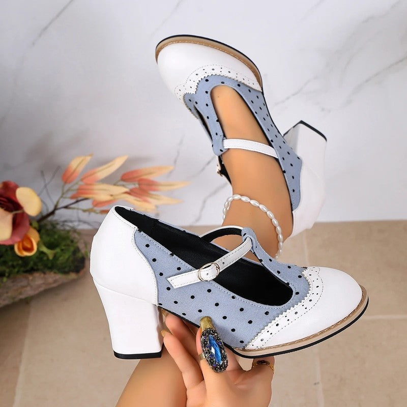 Adele Women's Block Heel Mary Jane Pumps
