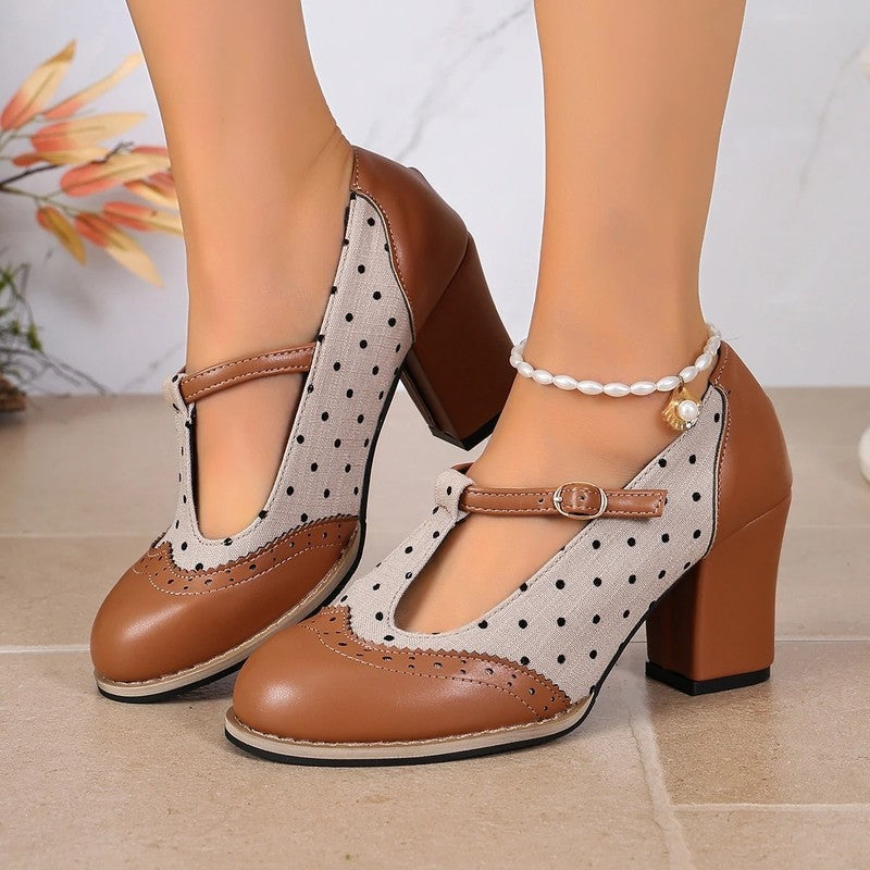 Adele Women's Block Heel Mary Jane Pumps