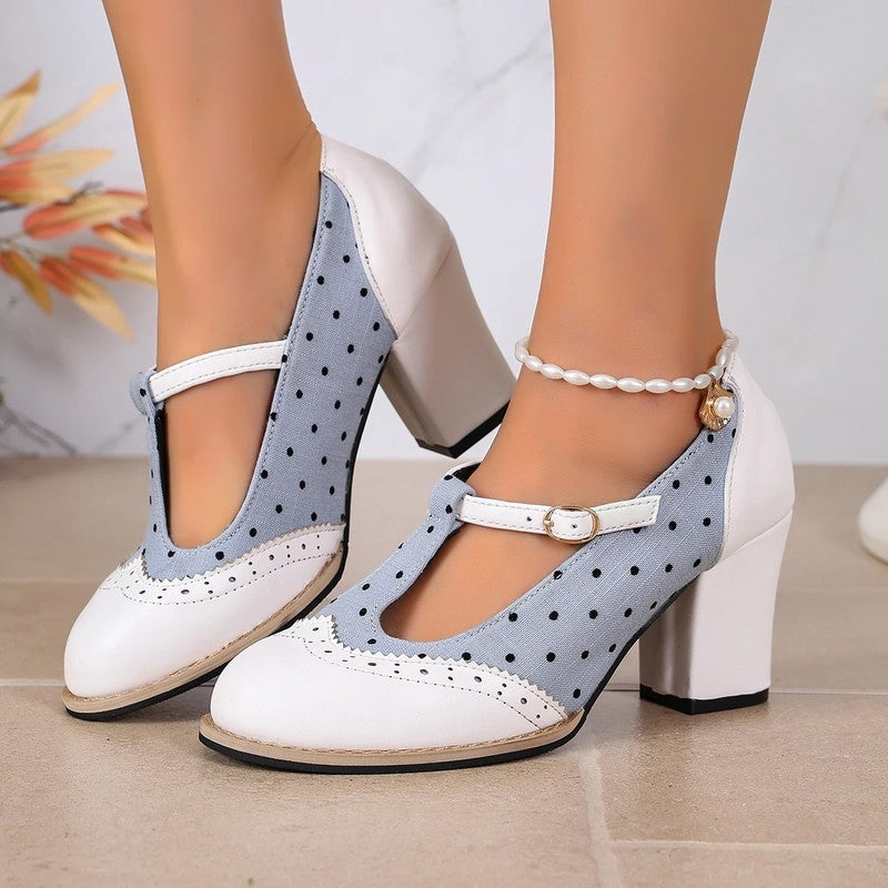 Adele Women's Block Heel Mary Jane Pumps