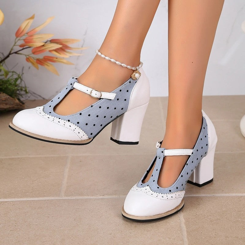 Adele Women's Block Heel Mary Jane Pumps