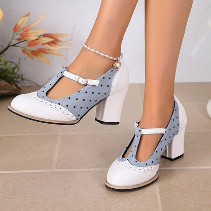 Adele Women's Block Heel Mary Jane Pumps
