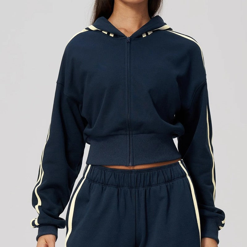 Amelia Women's Cropped Zip Hoodie Jacket