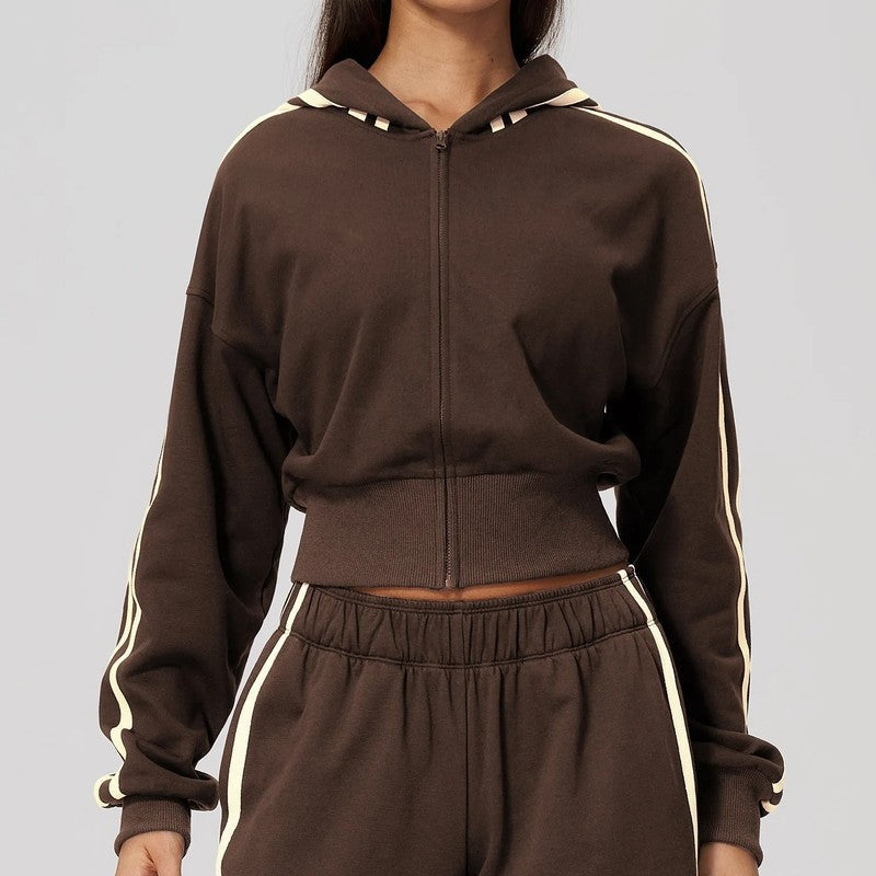 Amelia Women's Cropped Zip Hoodie Jacket