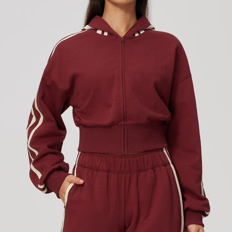 Amelia Women's Cropped Zip Hoodie Jacket