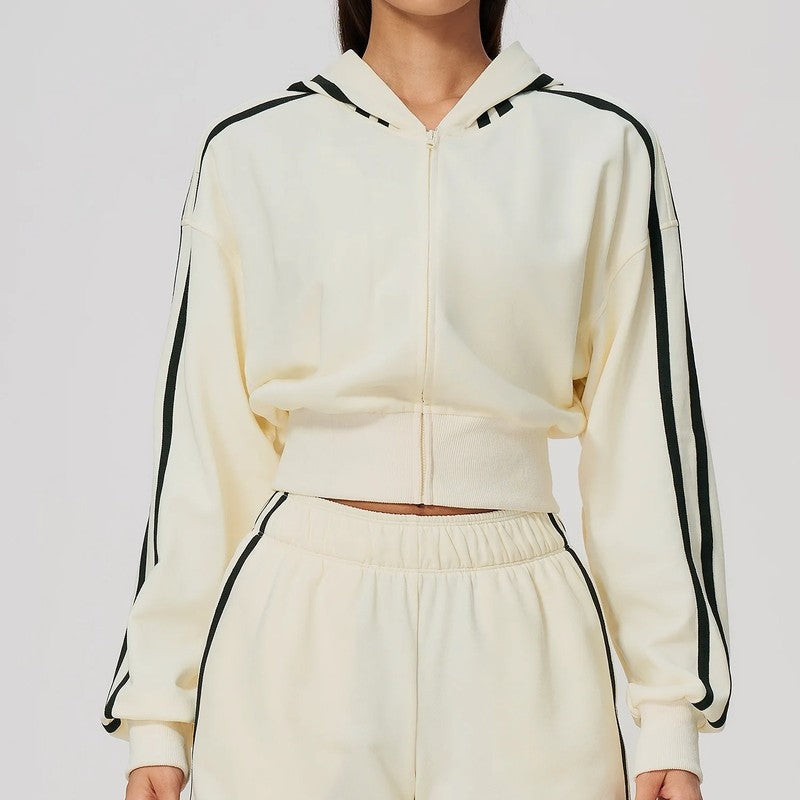 Amelia Women's Cropped Zip Hoodie Jacket