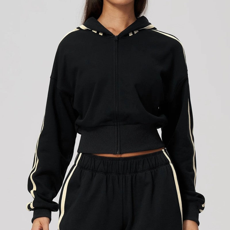 Amelia Women's Cropped Zip Hoodie Jacket