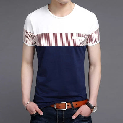 Andrew Men's Striped Panel Cotton T-Shirt