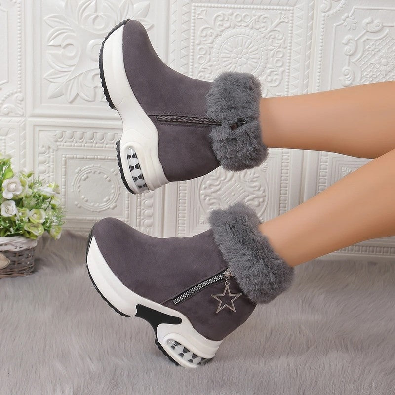 Arlena Platform Faux Fur Ankle Boots