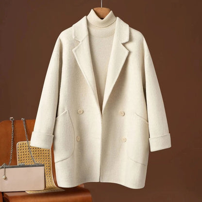 Arlina Relaxed Double-Breasted Wool Coat