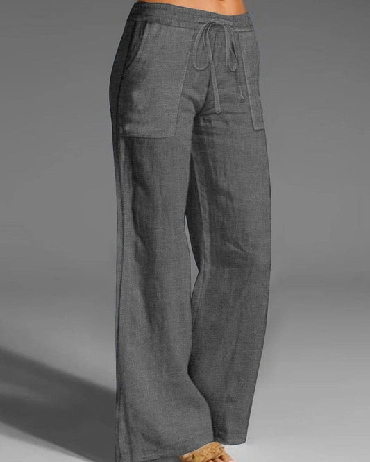 Arlina Relaxed Drawstring Wide-Leg Pants
