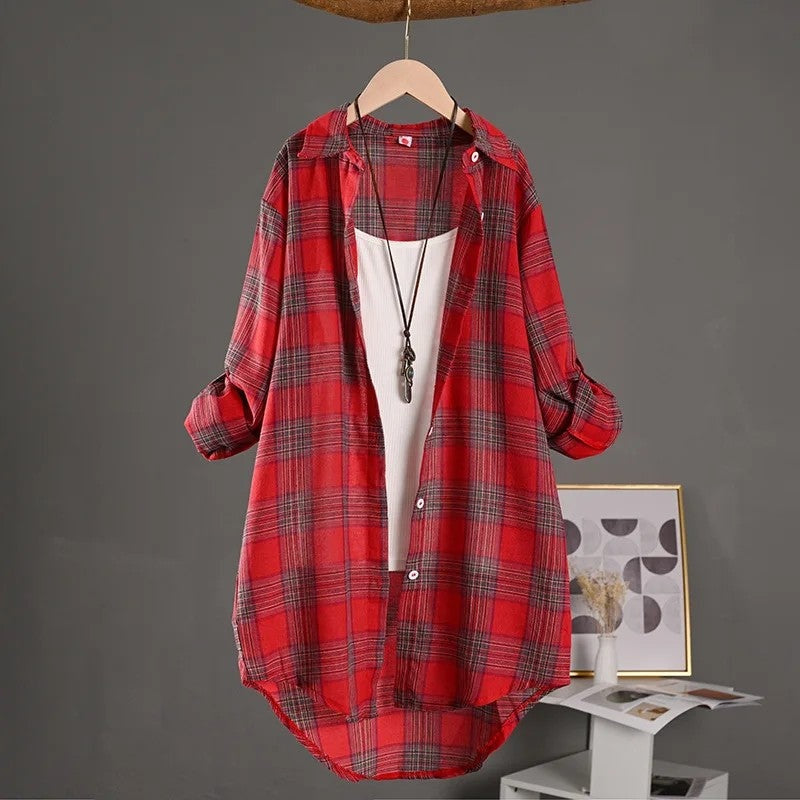 Arvella Relaxed Plaid Button-Up Shirt