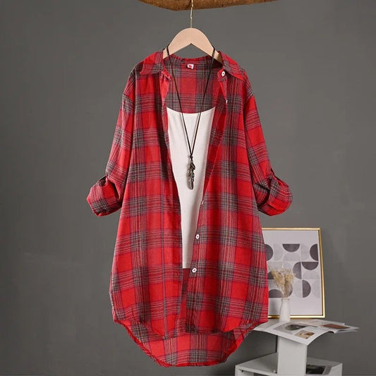 Arvella Relaxed Plaid Button-Up Shirt