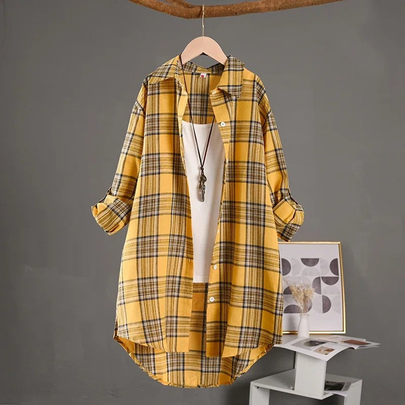Arvella Relaxed Plaid Button-Up Shirt