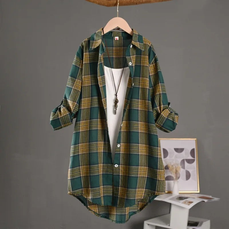 Arvella Relaxed Plaid Button-Up Shirt