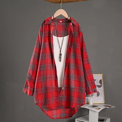 Arvella Relaxed Plaid Button-Up Shirt