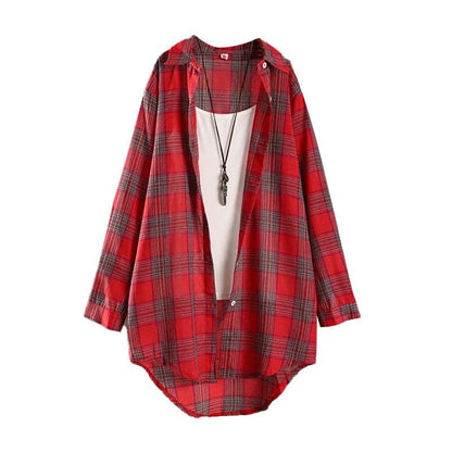 Arvella Relaxed Plaid Button-Up Shirt