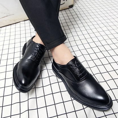 Arvion Polished Plain-Toe Oxford Dress Shoes