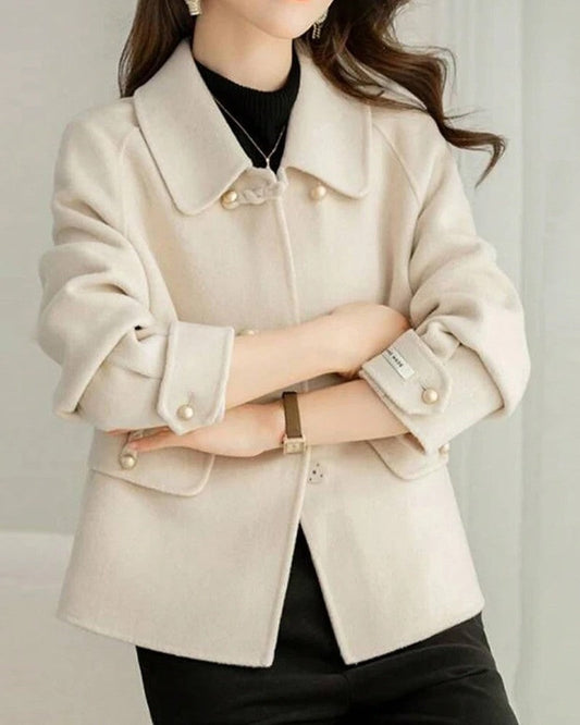 Avina Cropped Pearl Button Jacket