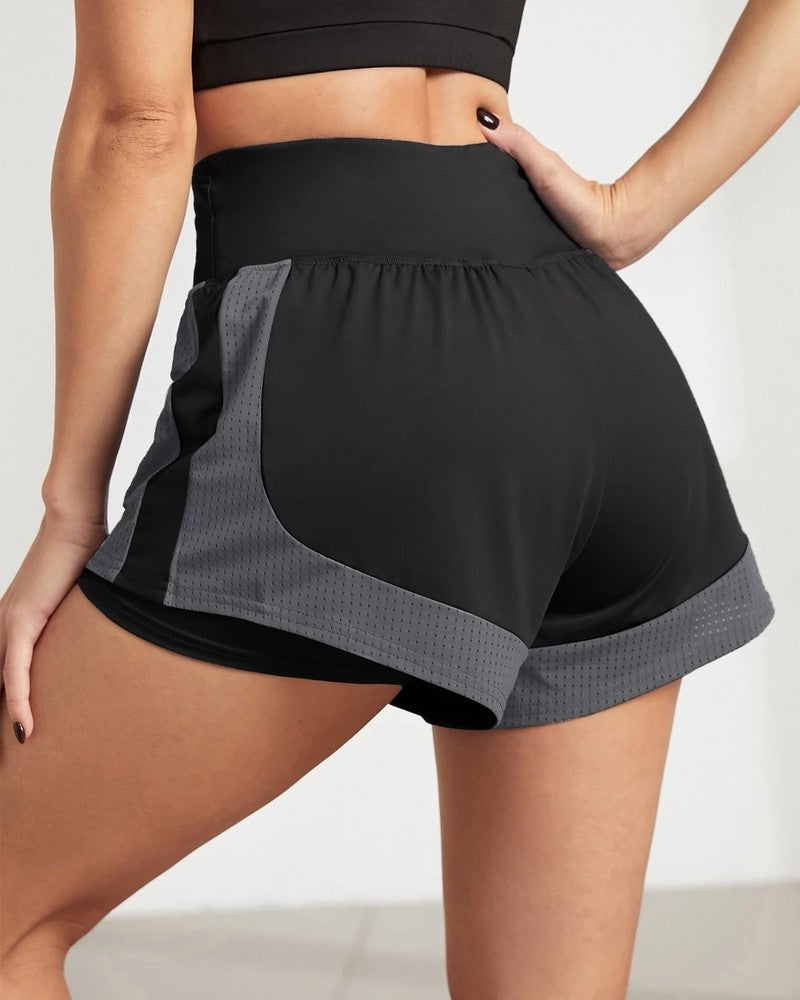 Beatriz Women's High-Waist Double Layer Athletic Shorts