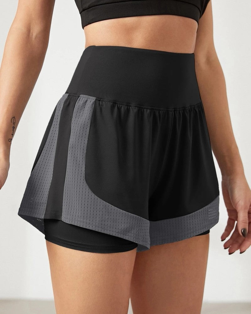 Beatriz Women's High-Waist Double Layer Athletic Shorts