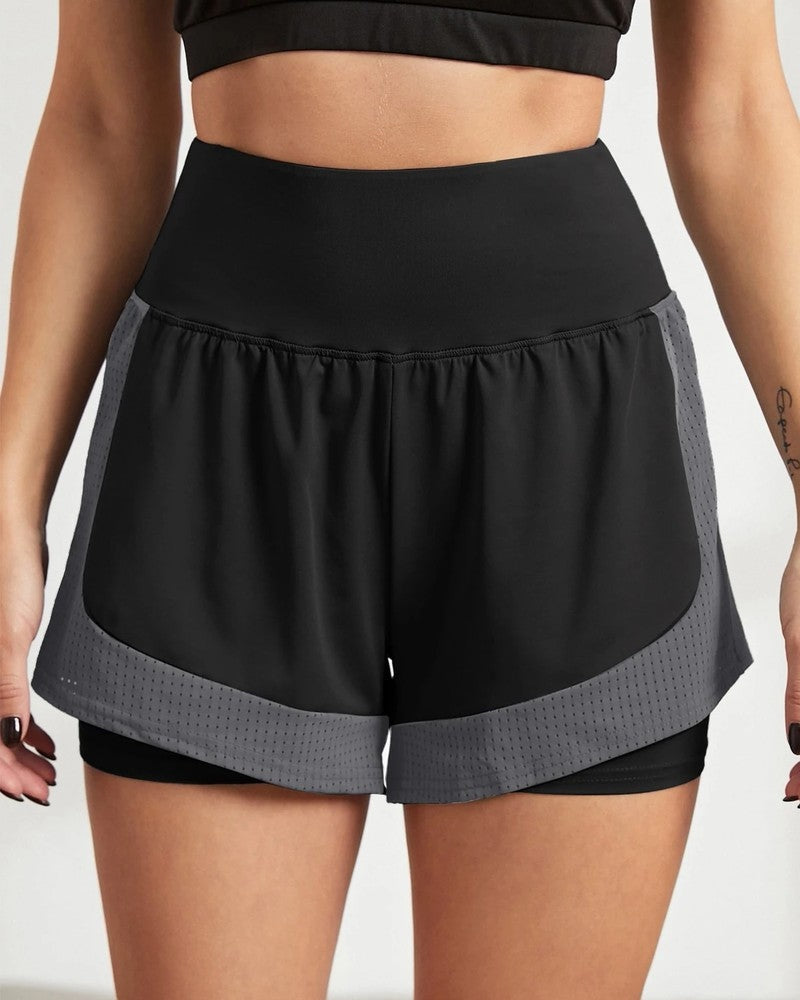 Beatriz Women's High-Waist Double Layer Athletic Shorts