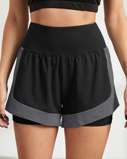 Beatriz Women's High-Waist Double Layer Athletic Shorts