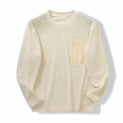 Calvel Textured Fleece Zip Pocket Pullover