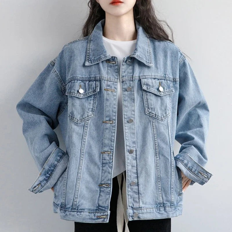 Calvessa Relaxed Light Wash Denim Jacket
