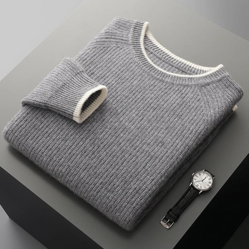 Castel Ribbed Knit Crewneck Sweater