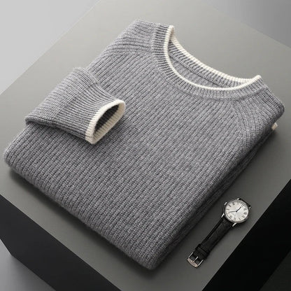 Castel Ribbed Knit Crewneck Sweater