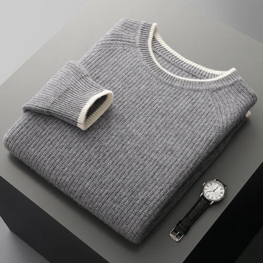 Castel Ribbed Knit Crewneck Sweater