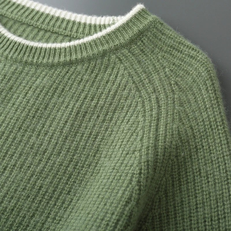 Castel Ribbed Knit Crewneck Sweater