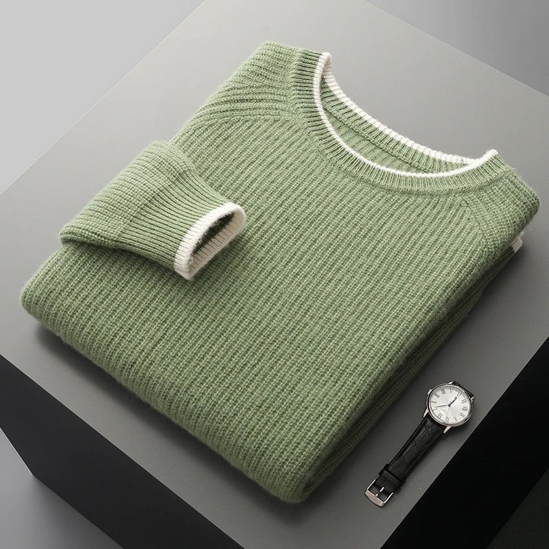 Castel Ribbed Knit Crewneck Sweater