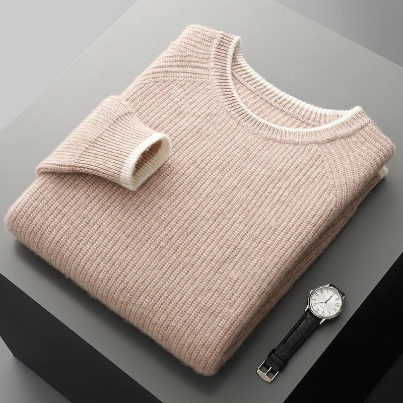 Castel Ribbed Knit Crewneck Sweater