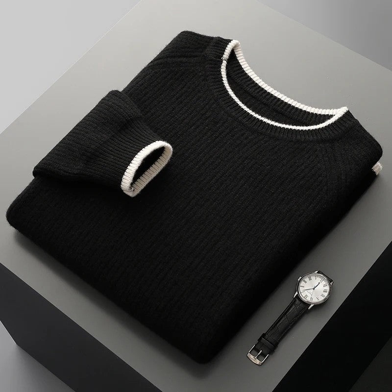 Castel Ribbed Knit Crewneck Sweater